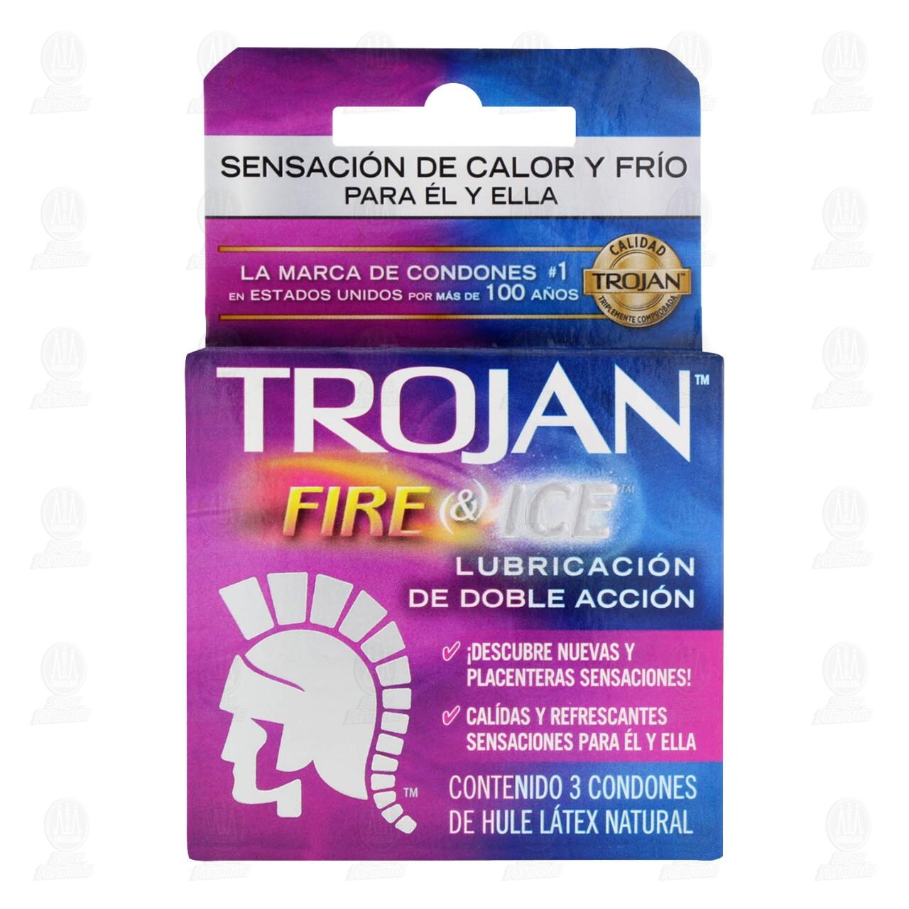 Trojan Condón Fire & Ice, 3 pzas. image number 1