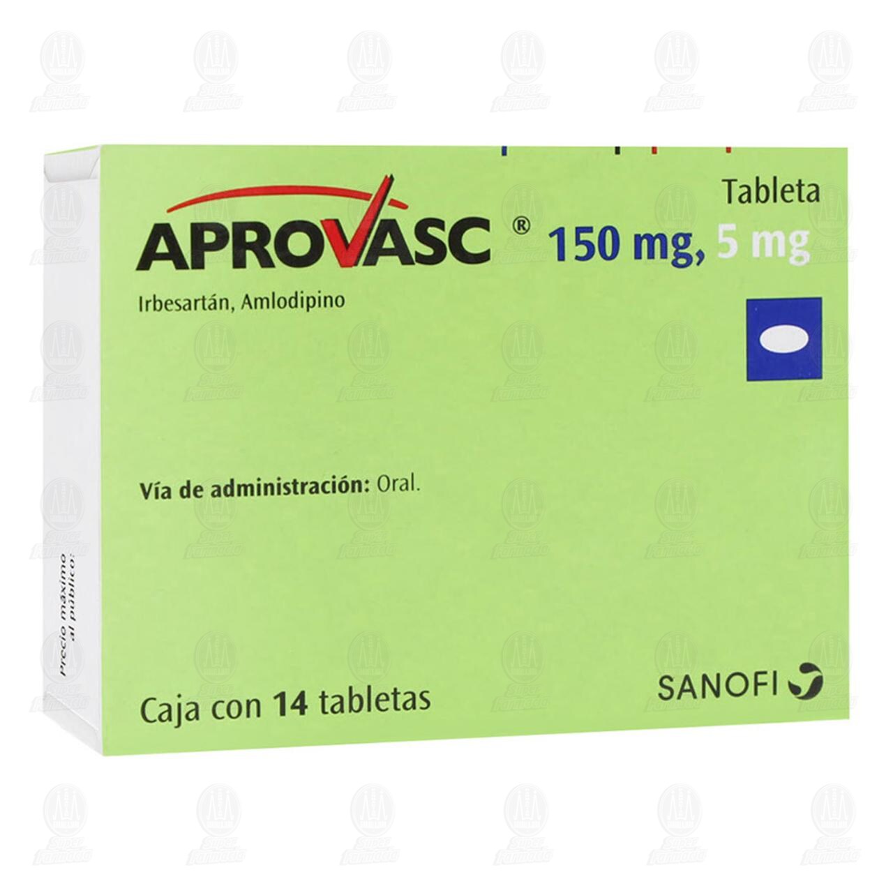 Aprovasc 150mg/5mg, 14 Tabletas. image number 0
