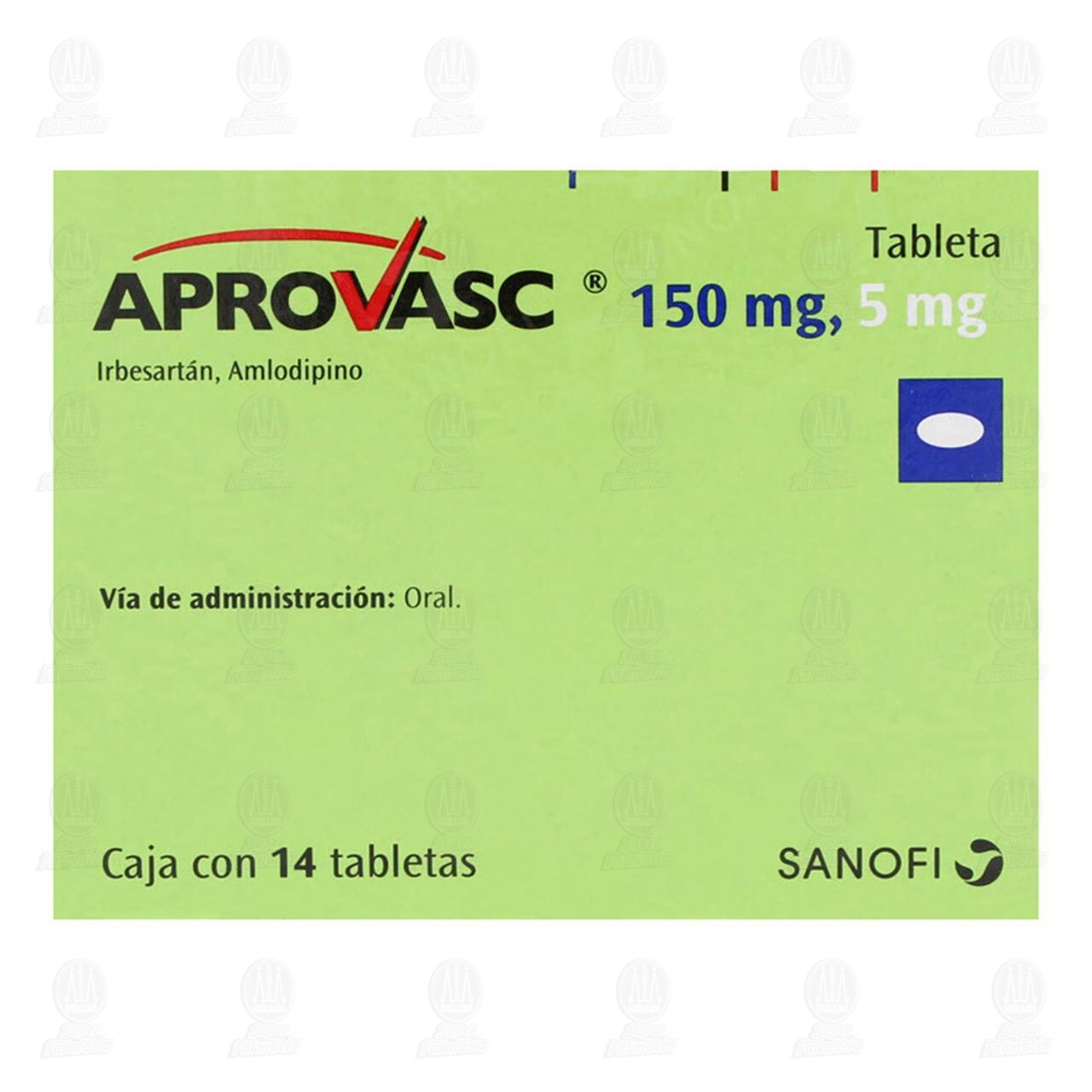 Aprovasc 150mg/5mg, 14 Tabletas. image number 1