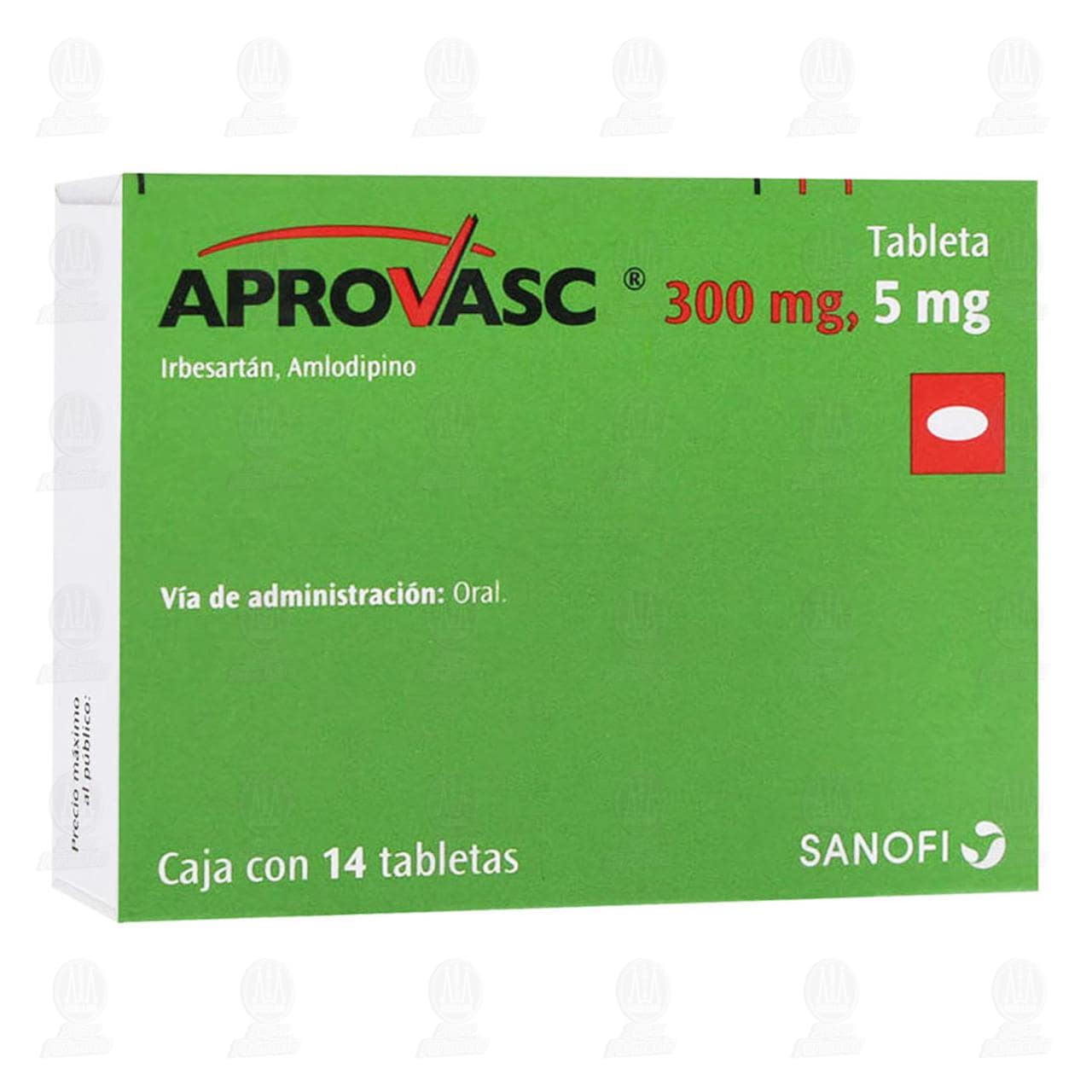 Imagen para Aprovasc 300mg/5mg 14 Tabletas
