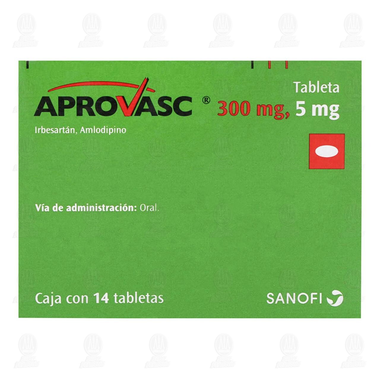 Aprovasc 300mg/5mg, 14 Tabletas. image number 1