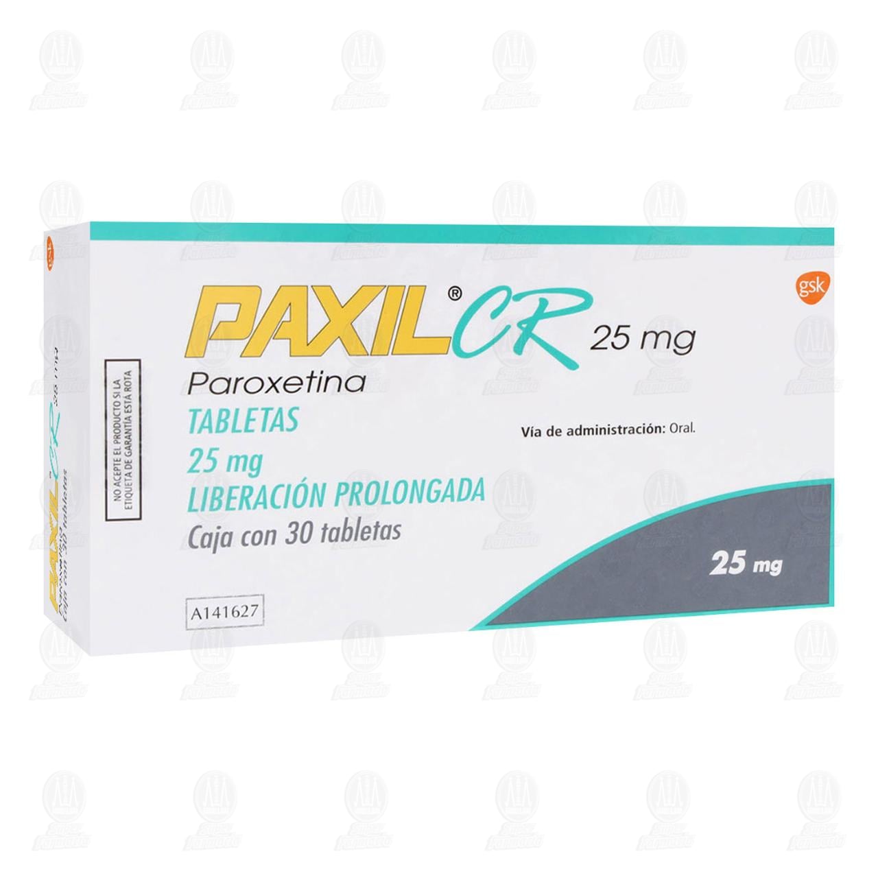 Paxil CR 25mg 30 Tabletas Liberación Prolongada