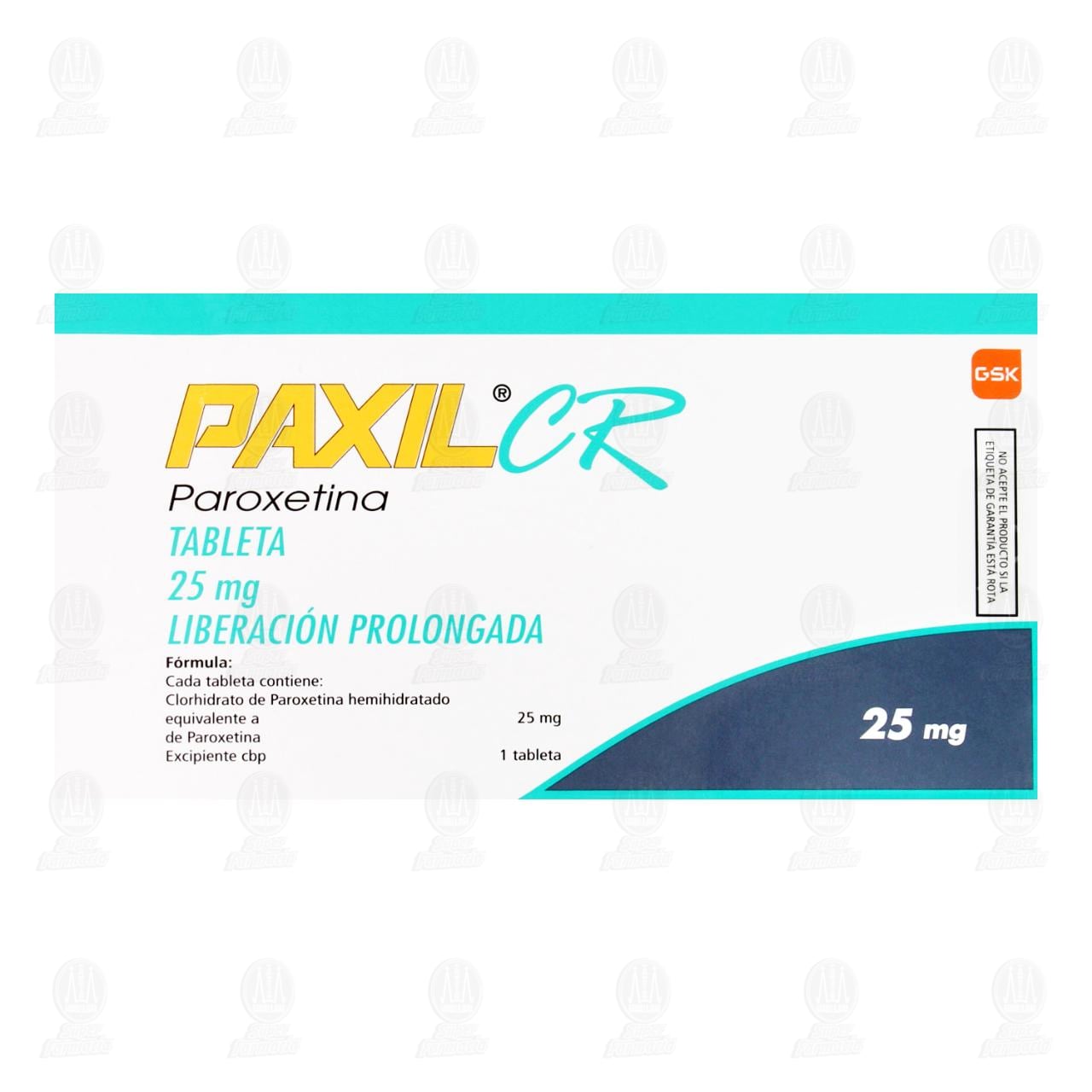 Paxil CR 25 mg, 30 Tabletas Liberaci&oacute;n Prolongada. image number 2