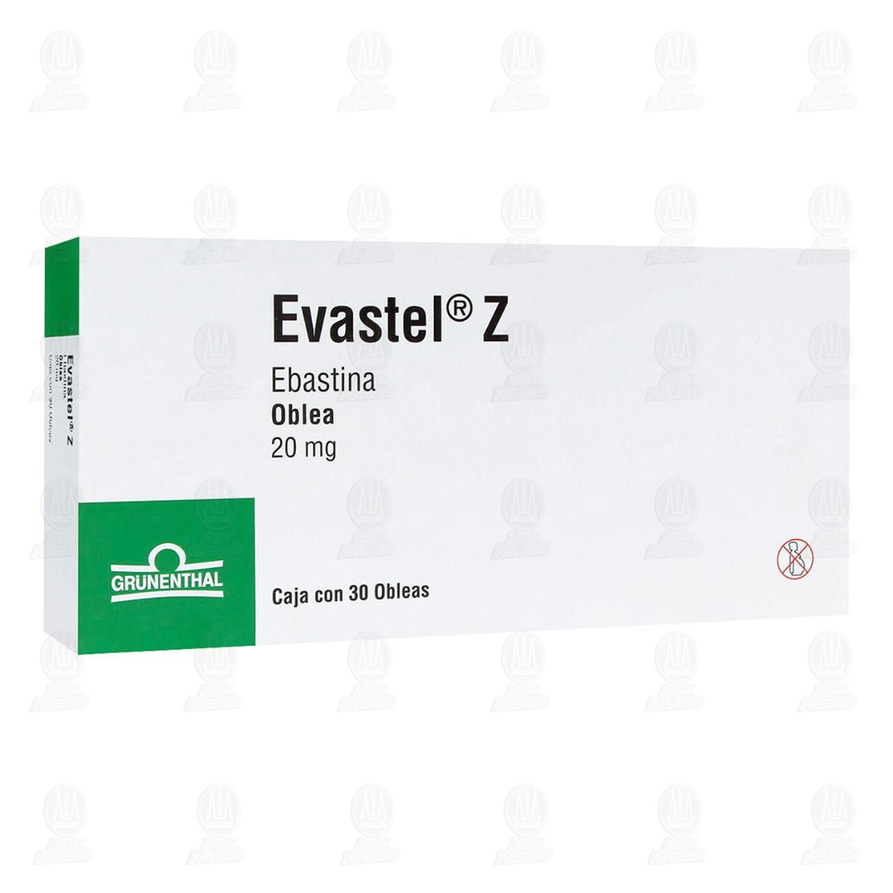 Evastel Z 20 mg, 30 Obleas. image number 0