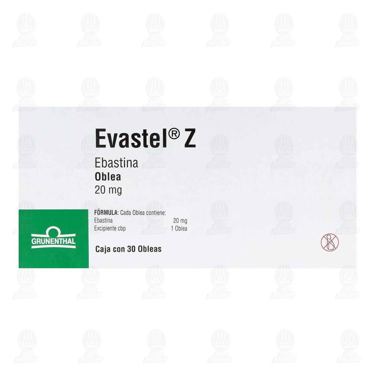 Evastel Z 20 mg, 30 Obleas. image number 2