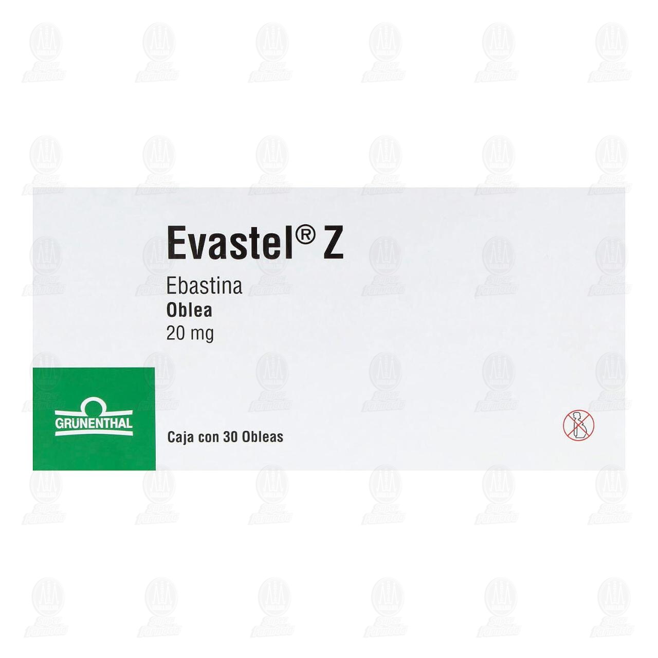 Evastel Z 20 mg, 30 Obleas. image number 1