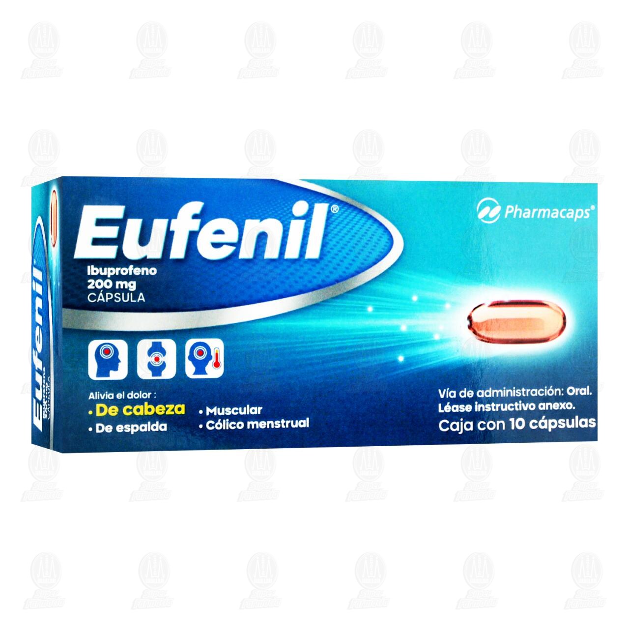 Eufenil 200 mg, 10 c&aacute;psulas. image number 0