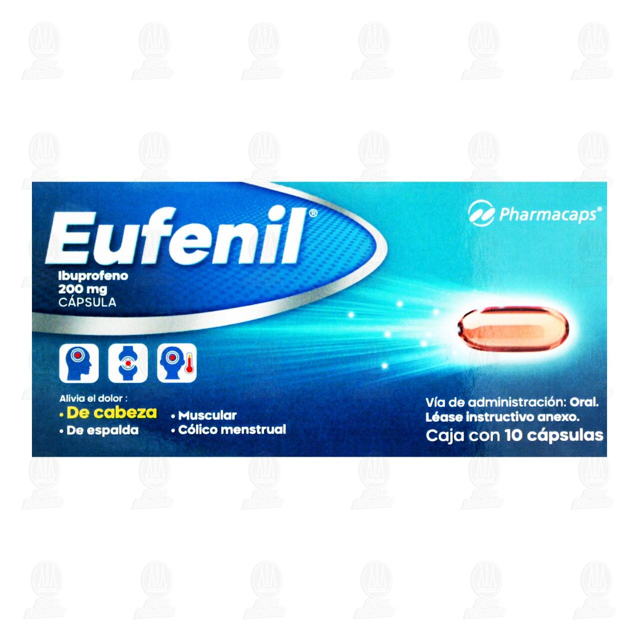 Eufenil 200 mg, 10 c&aacute;psulas. image number 1