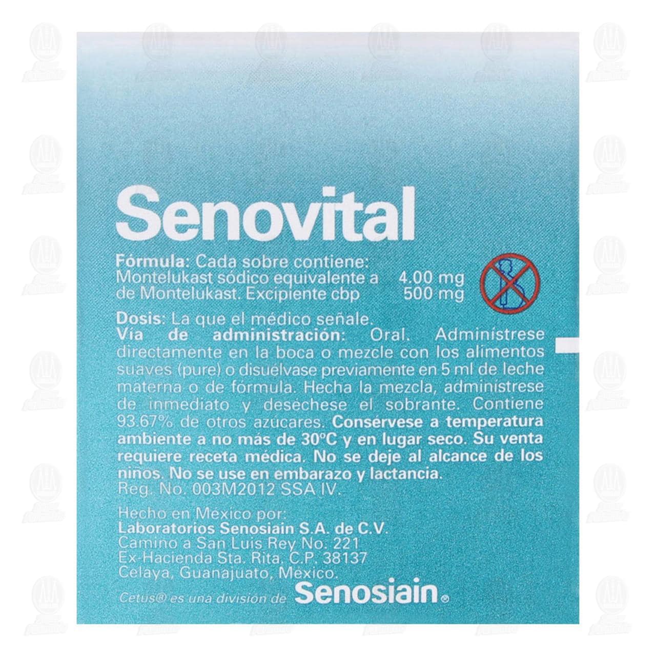 Senovital 4 mg, 15 Sobres Granulado. image number 2