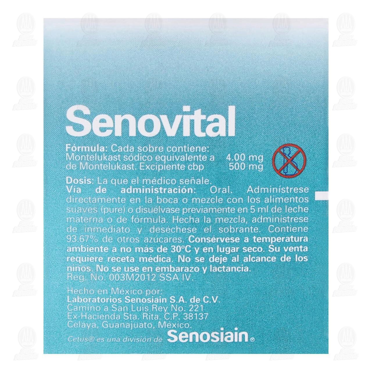 Senovital 4 mg, 15 Sobres Granulado. image number 2