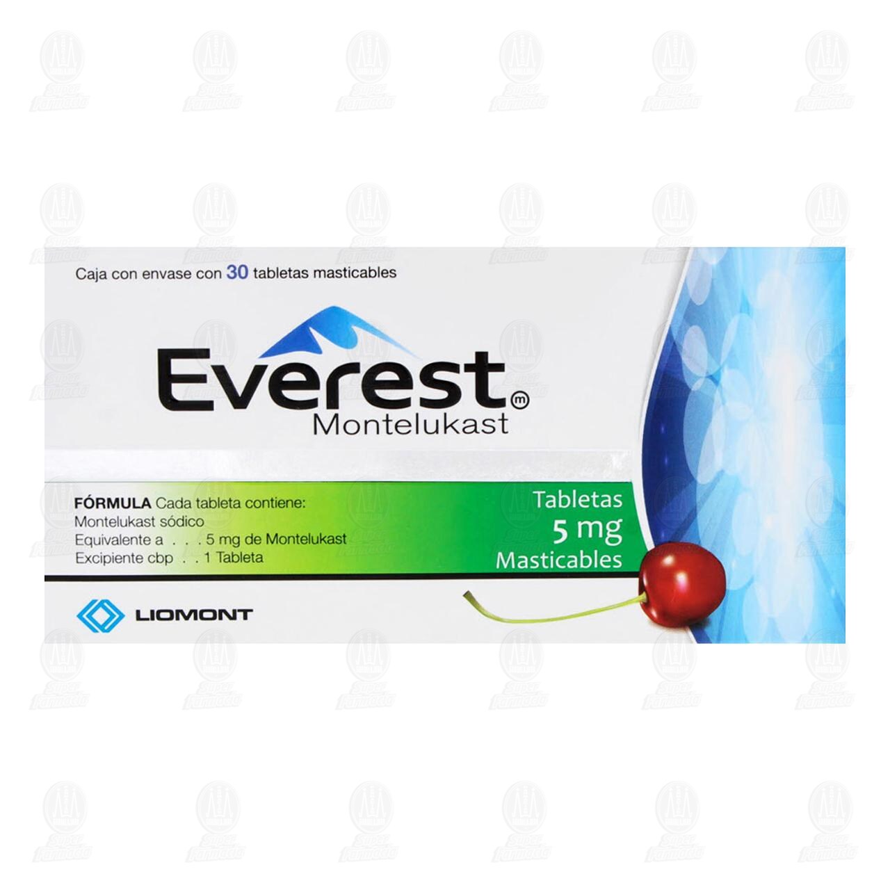 Everest 5 mg, 30 Tabletas Masticables. image number 1