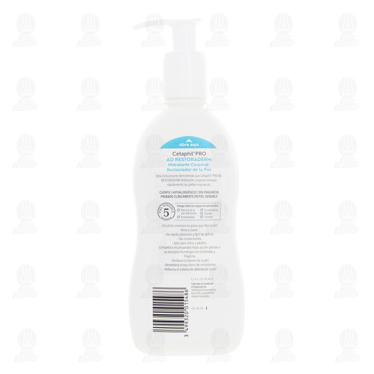 Cetaphil Pro Ad Restoraderm Hidratante Corporal Restaurador de la Piel, 295 ml. image number 2