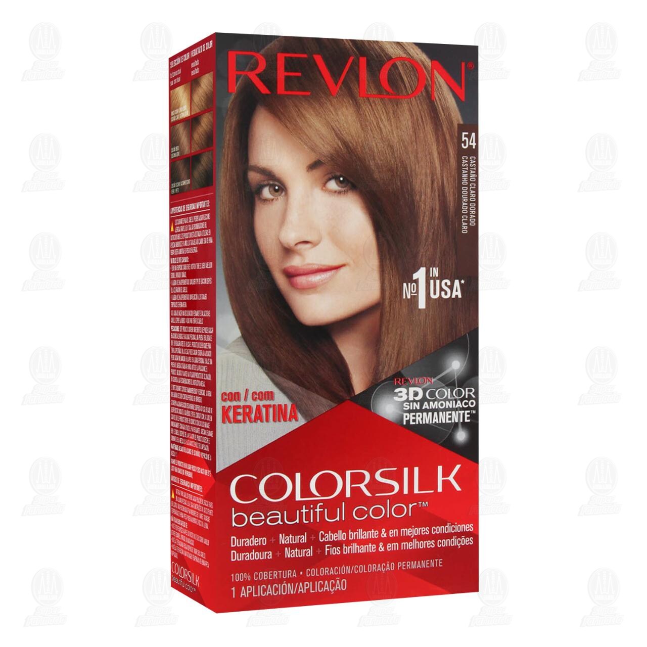 Tinte Revlon ColorSilk Beautiful Color Castaño Claro Dorado (54), 1 pz. image number 0