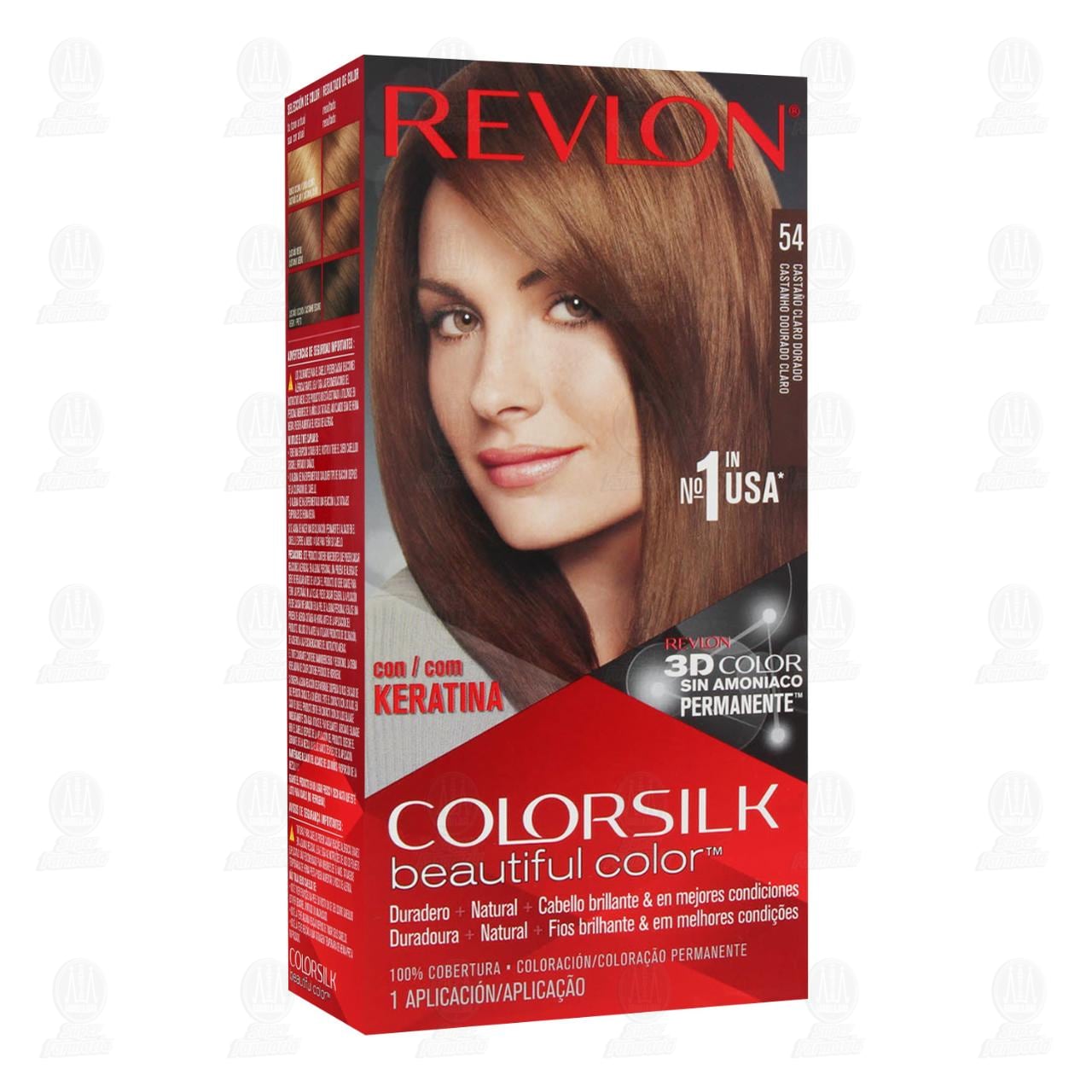 Tinte Revlon ColorSilk Beautiful Color Castaño Claro Dorado (54), 1 pz. image number 0