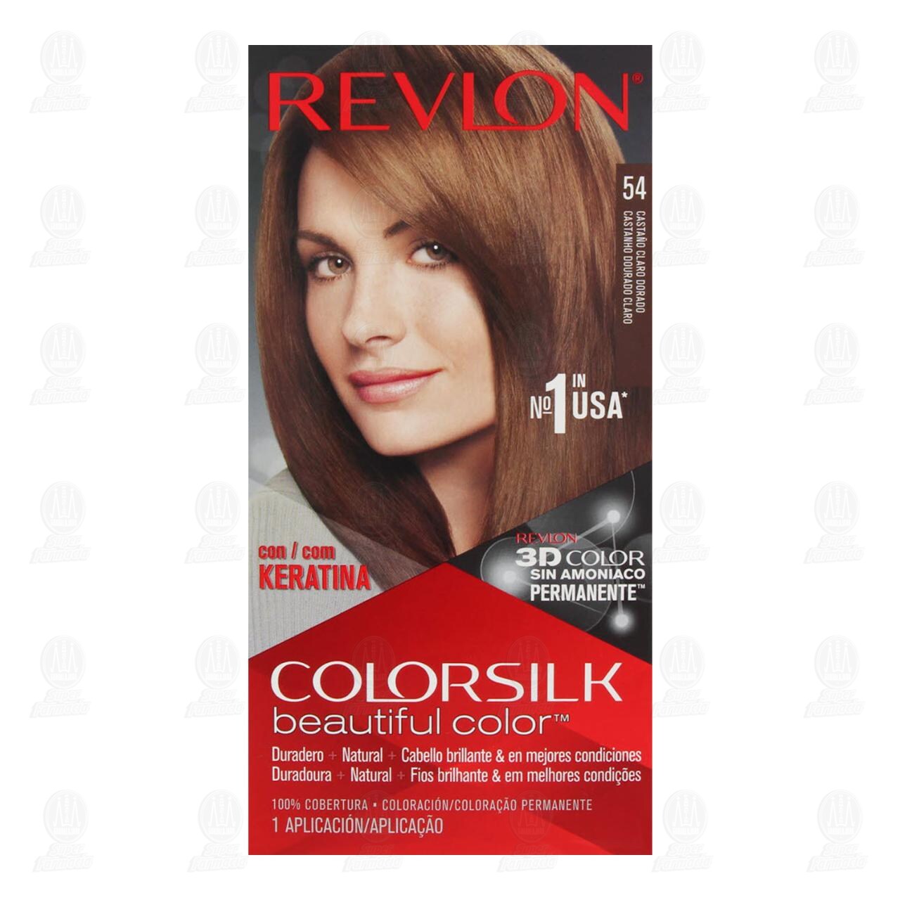 Tinte Revlon ColorSilk Beautiful Color Castaño Claro Dorado (54), 1 pz. image number 1