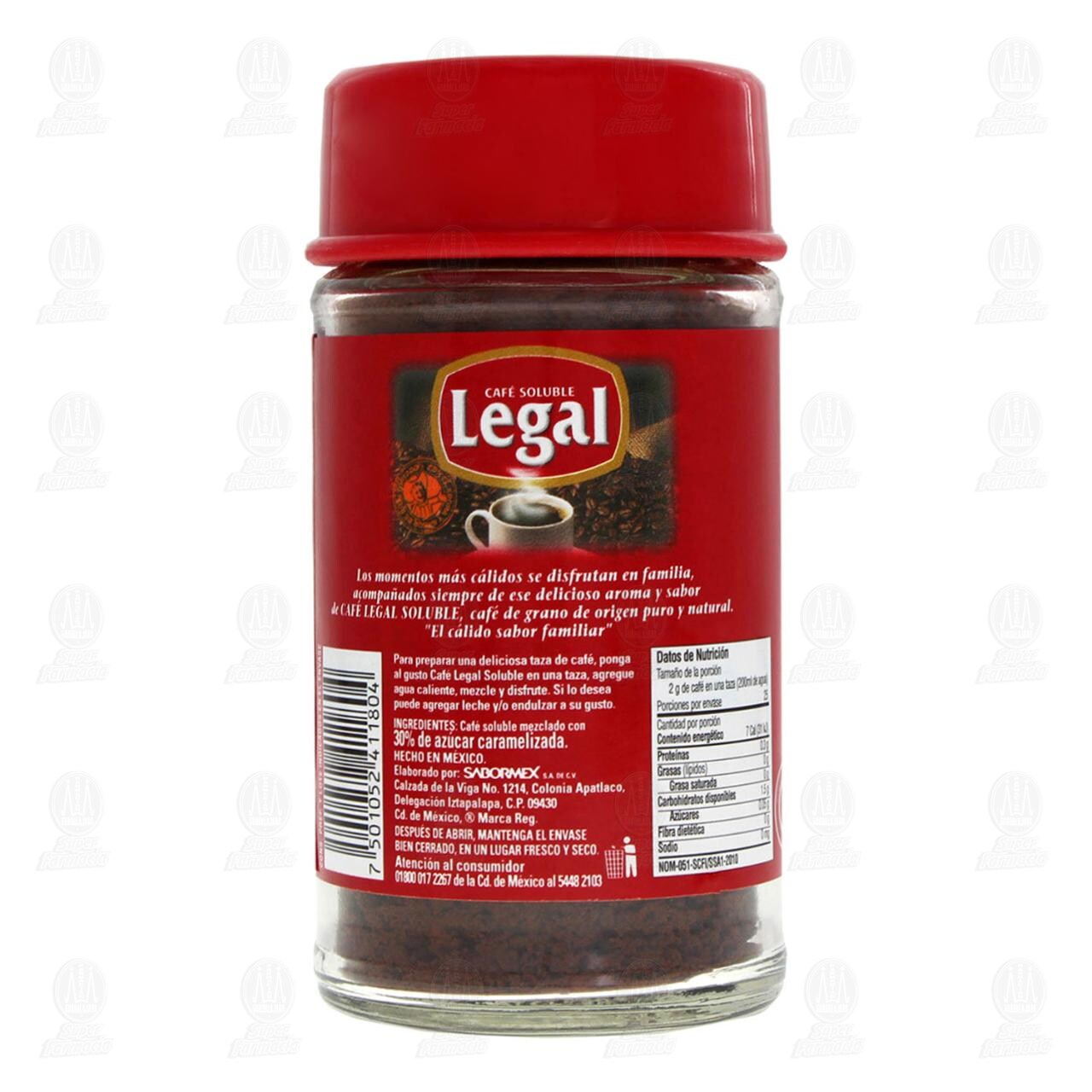 Caf&eacute; Soluble Legal Mezclado con Az&uacute;car, 50 gr. image number 2