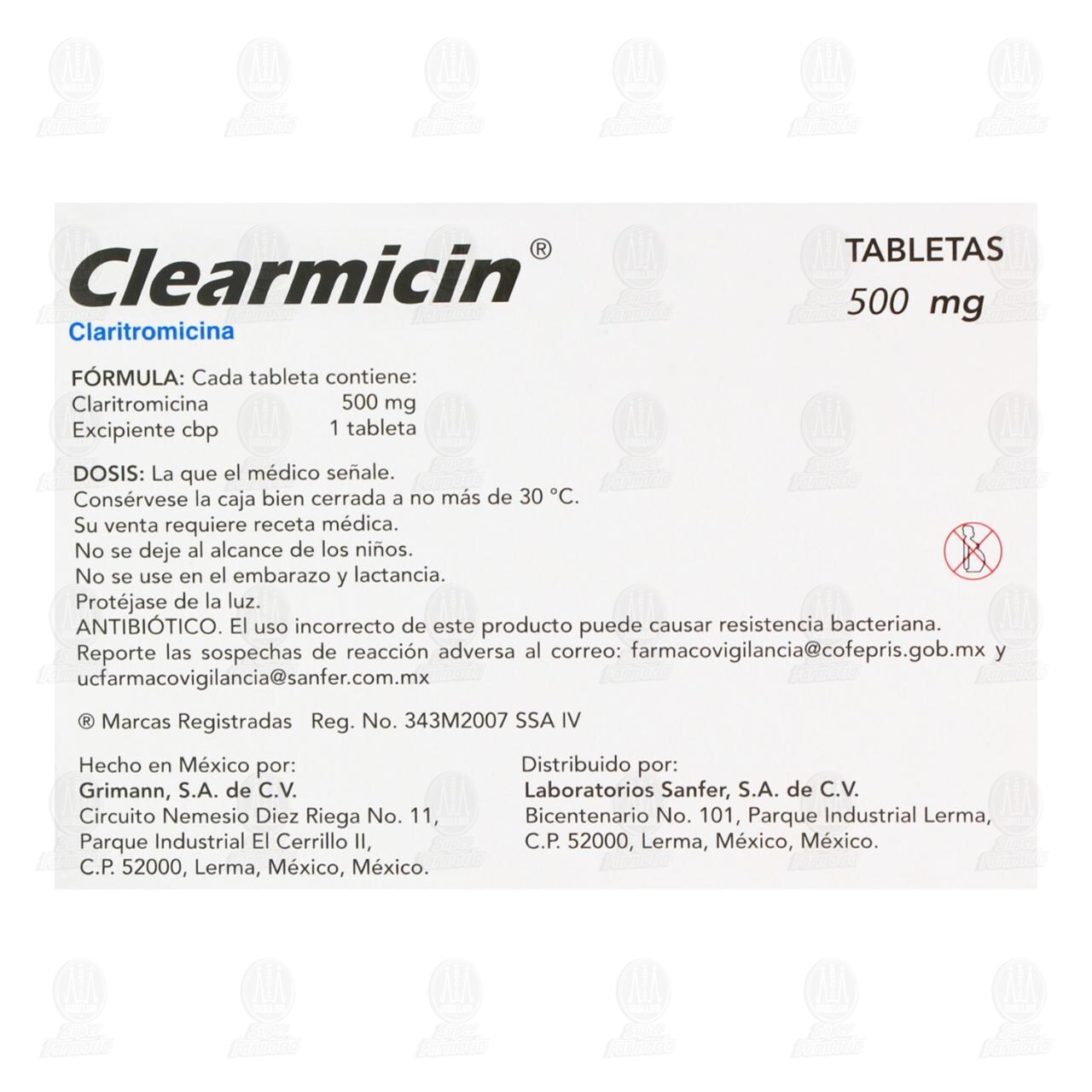 Clearmicin 500 mg, 10 Tabletas. image number 2