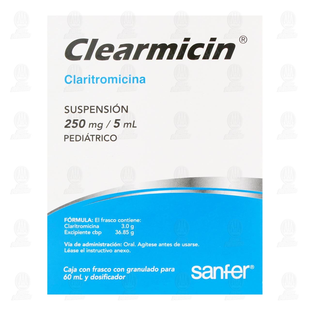Clearmicin 250mg/5ml Suspensi&oacute;n Pedi&aacute;trica, 60 ml. image number 1