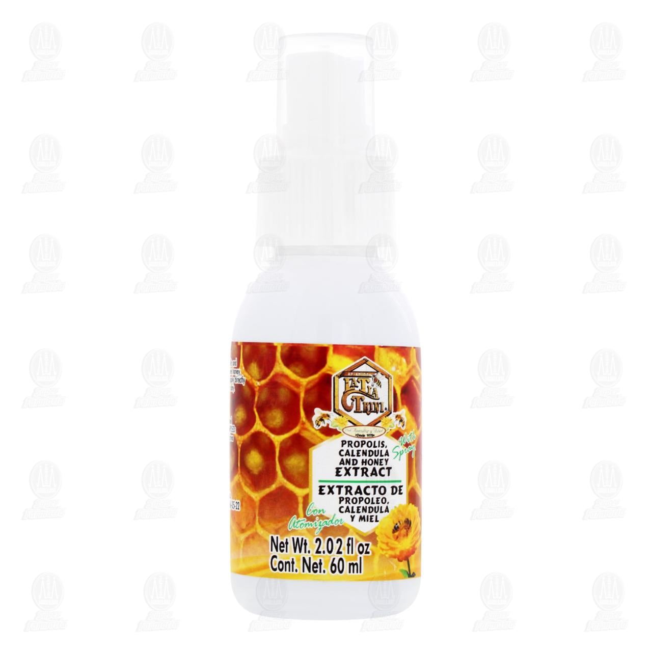 La T&iacute;a Trini Extracto Prop&oacute;leo Cal&eacute;ndula y Miel en Spray, 60 ml.