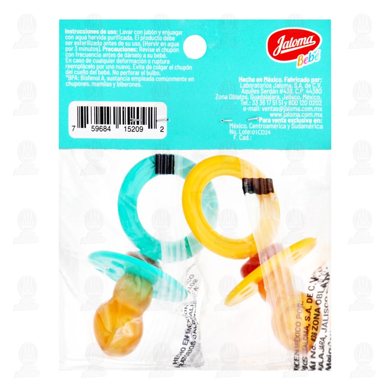 Chupones para Beb&eacute; Jaloma Tradicionales con Miel, 2 pzas. image number 1