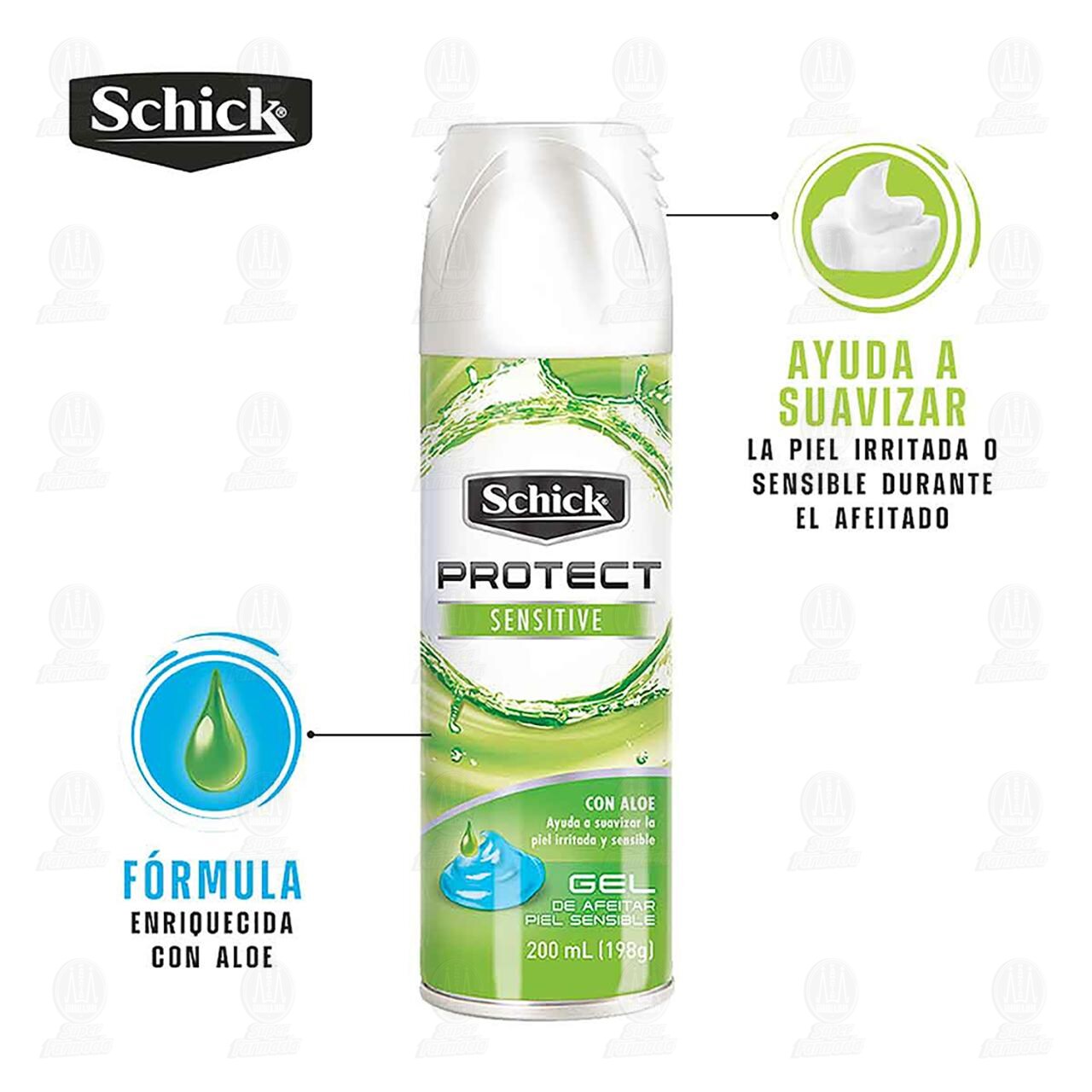 Gel de Afeitar Schick Protect Sensitive, 200 ml. image number 2