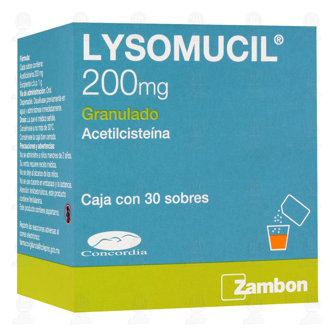 Lysomucil 200 mg, 30 Sobres. image number 0