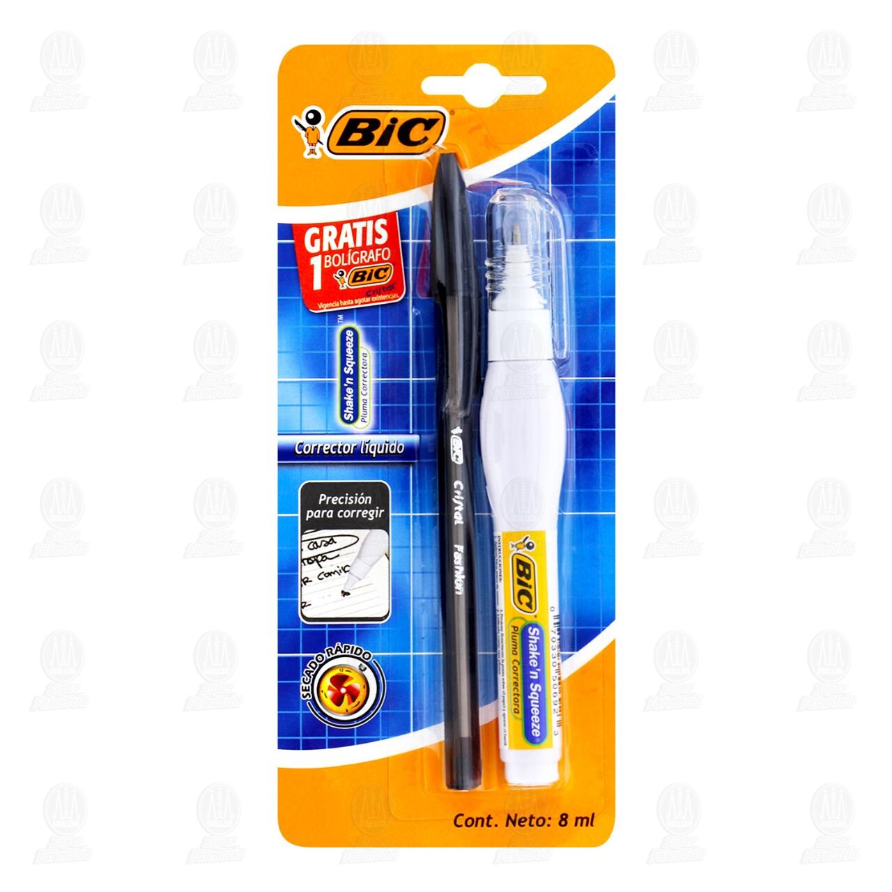 Pluma Correctora Bic + Gratis 1 Bol&iacute;grafo Bic Cristal, 2 pzas. image number 0