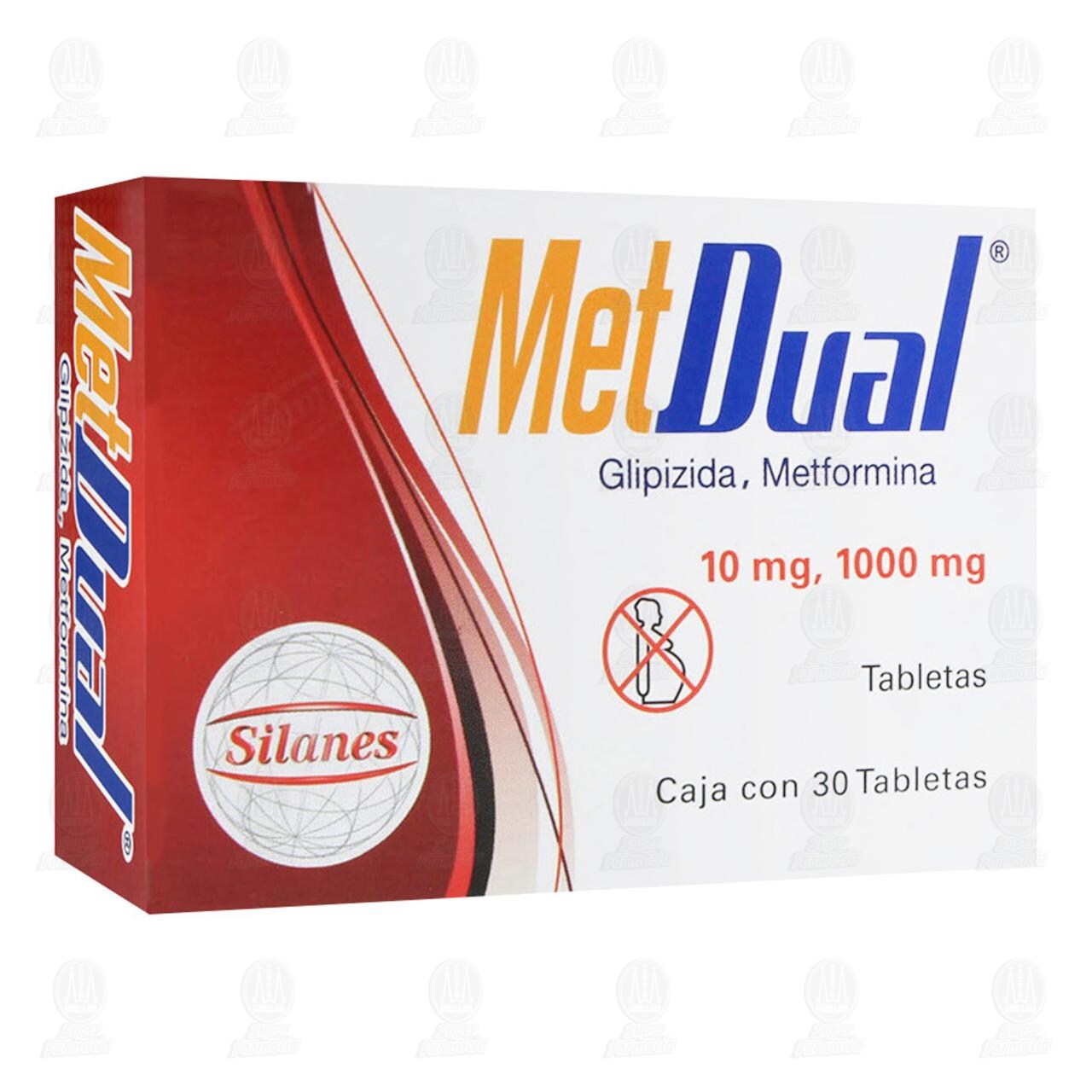 Met Dual 10mg/1000mg, 30 Tabletas. image number 0