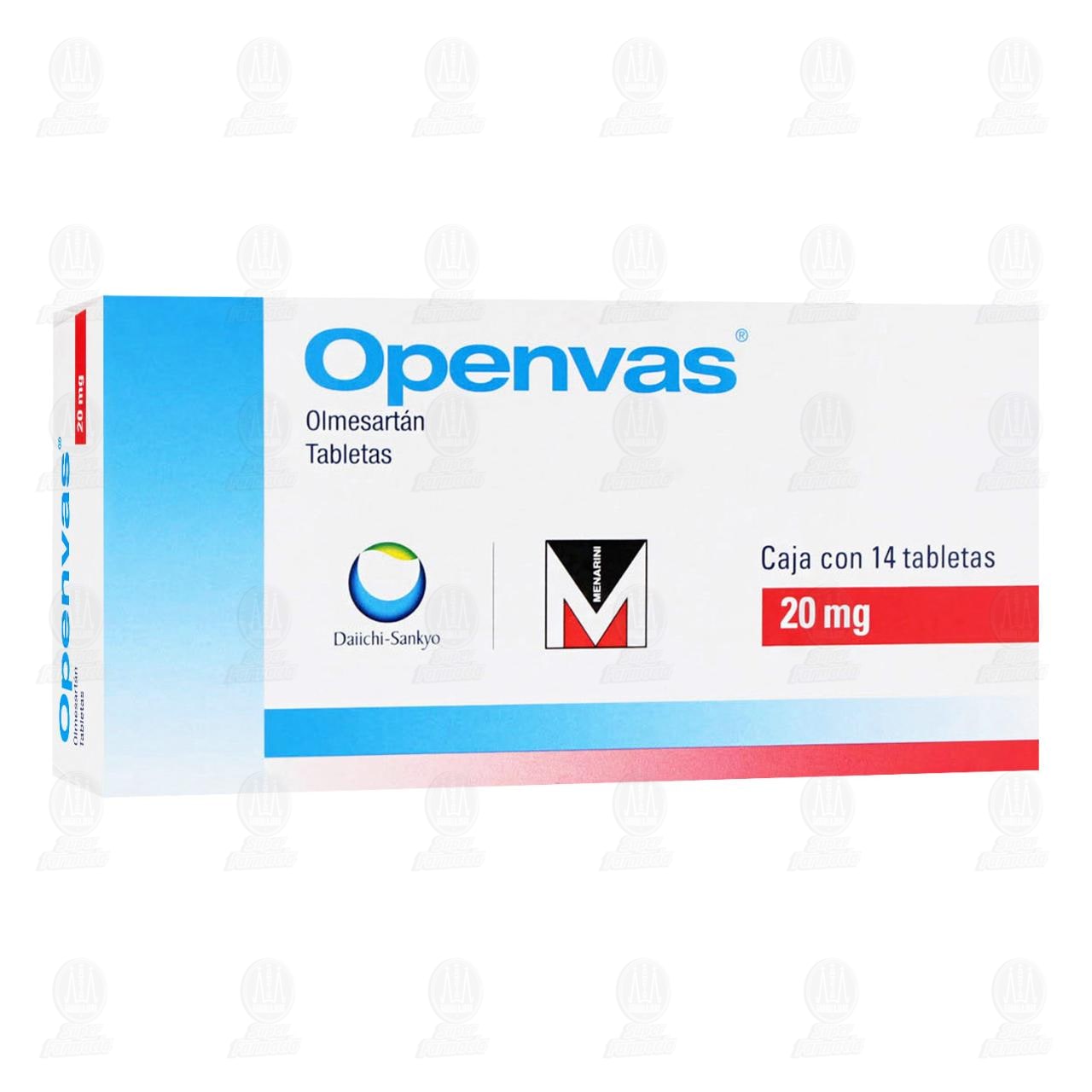 Openvas 20 mg, 14 Tabletas. image number 0