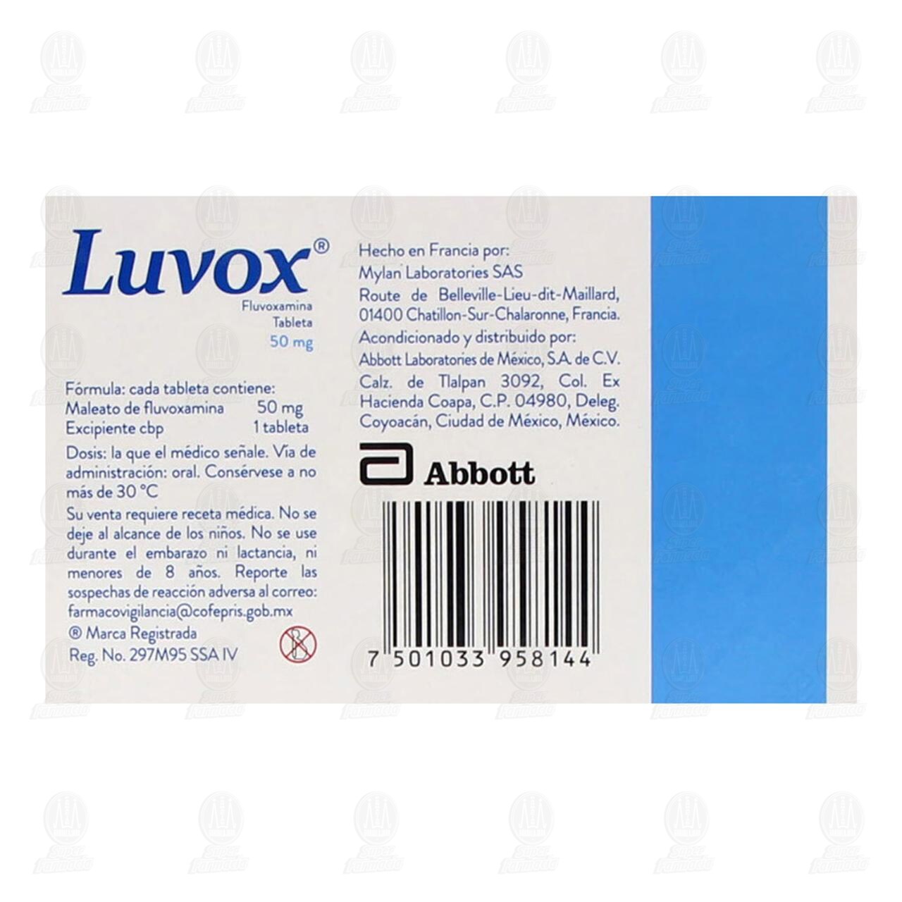 Luvox 50 mg, 15 Tabletas. image number 2