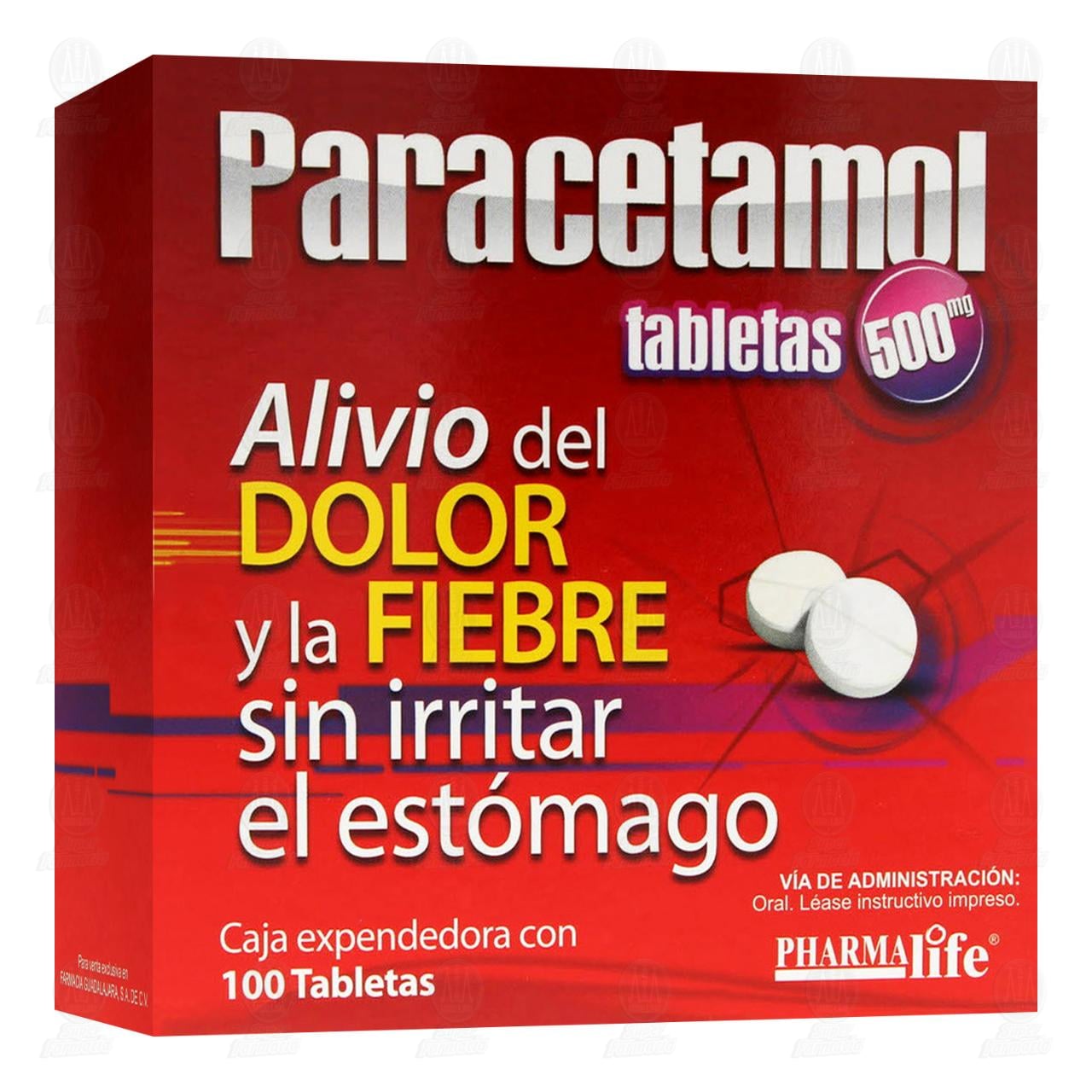 Paracetamol 500 mg, 100 Tabletas Pharmalife. image number 0