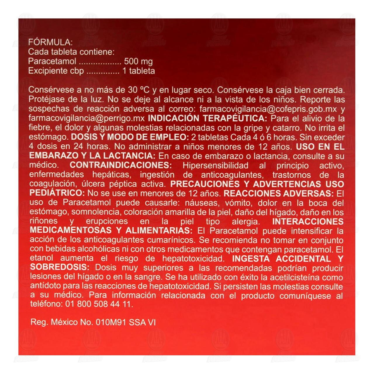 Paracetamol 500 mg, 100 Tabletas Pharmalife. image number 2