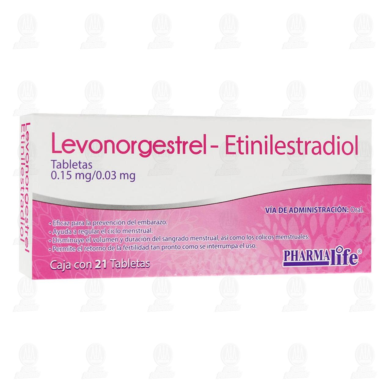 Levonorgestrel, Etinilestradiol 0.15mg/0.03mg, 21 Tabletas Pharmalife.