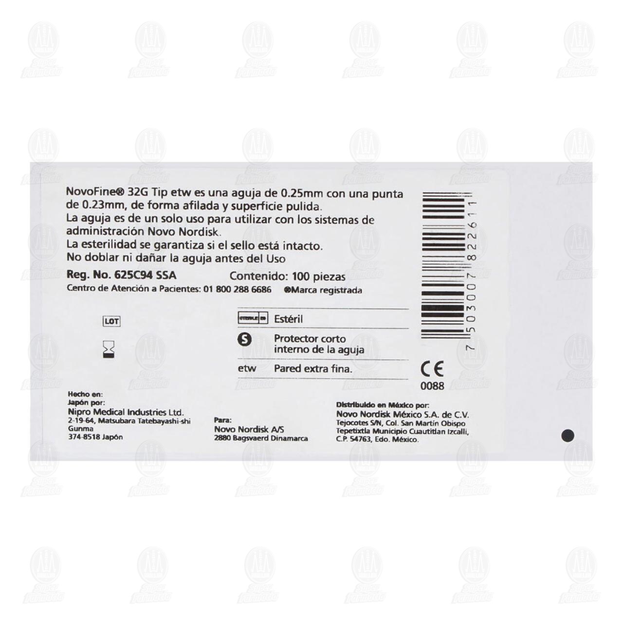 Aguja Novofine 32G Tip etw 0.25mm, 100 pzas. image number 2