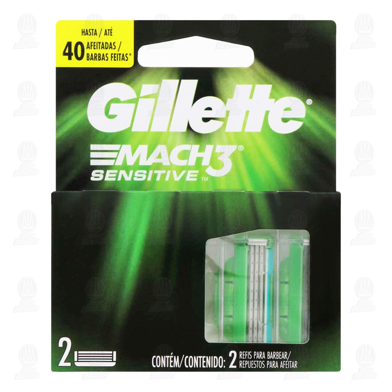 Cartuchos para Afeitar Gillette Mach3 Sensitive, 2 pzas. image number 1