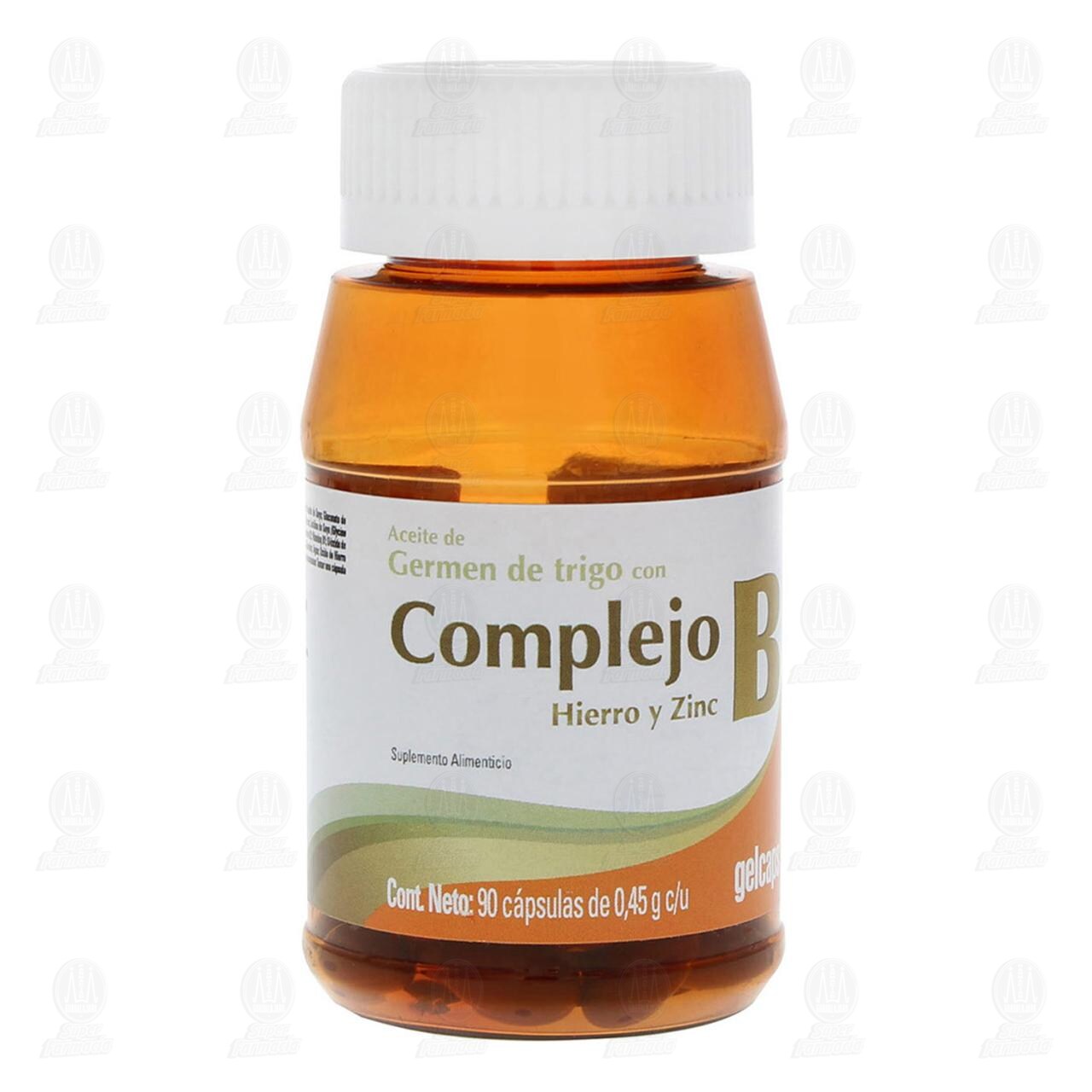 Complejo B, Hierro y Zinc Gelcaps, 90 Cápsulas. image number 0