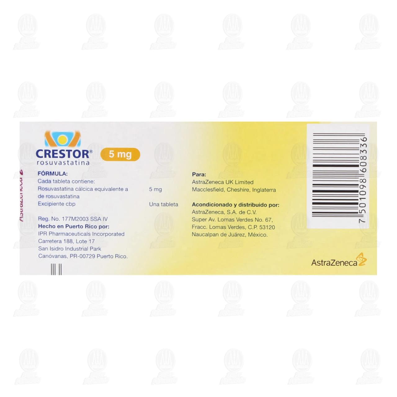 Crestor 5 mg, 30 Tabletas. image number 2