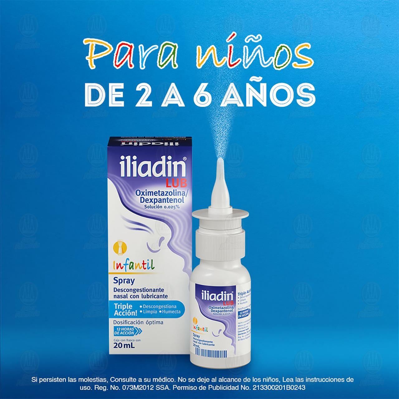 Iliadin Lub Infantil Spray Descongestionante Nasal con Lubricante, 0.025 20 ml. image number 2