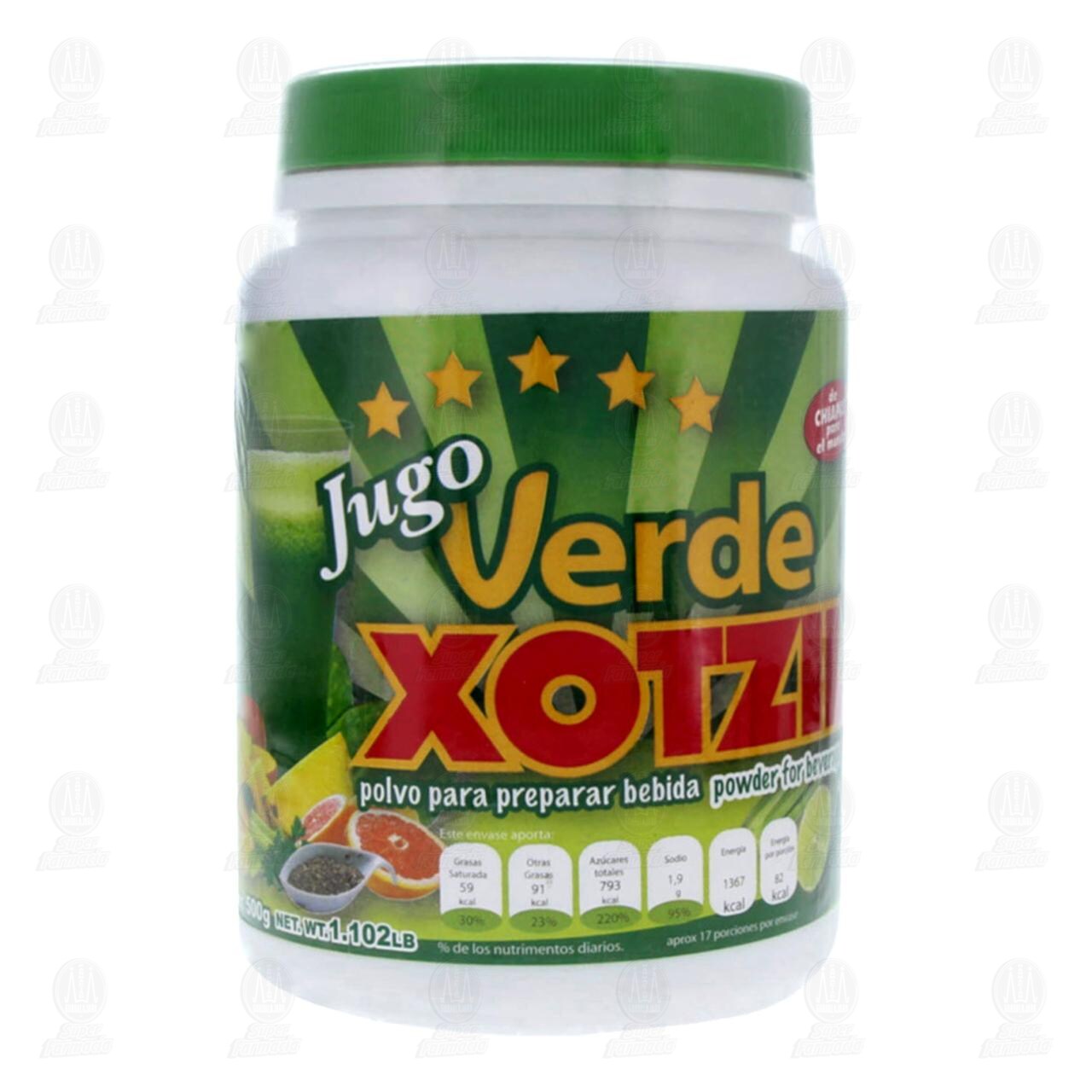 Jugo Verde Xotzil Polvo, 500 gr.
