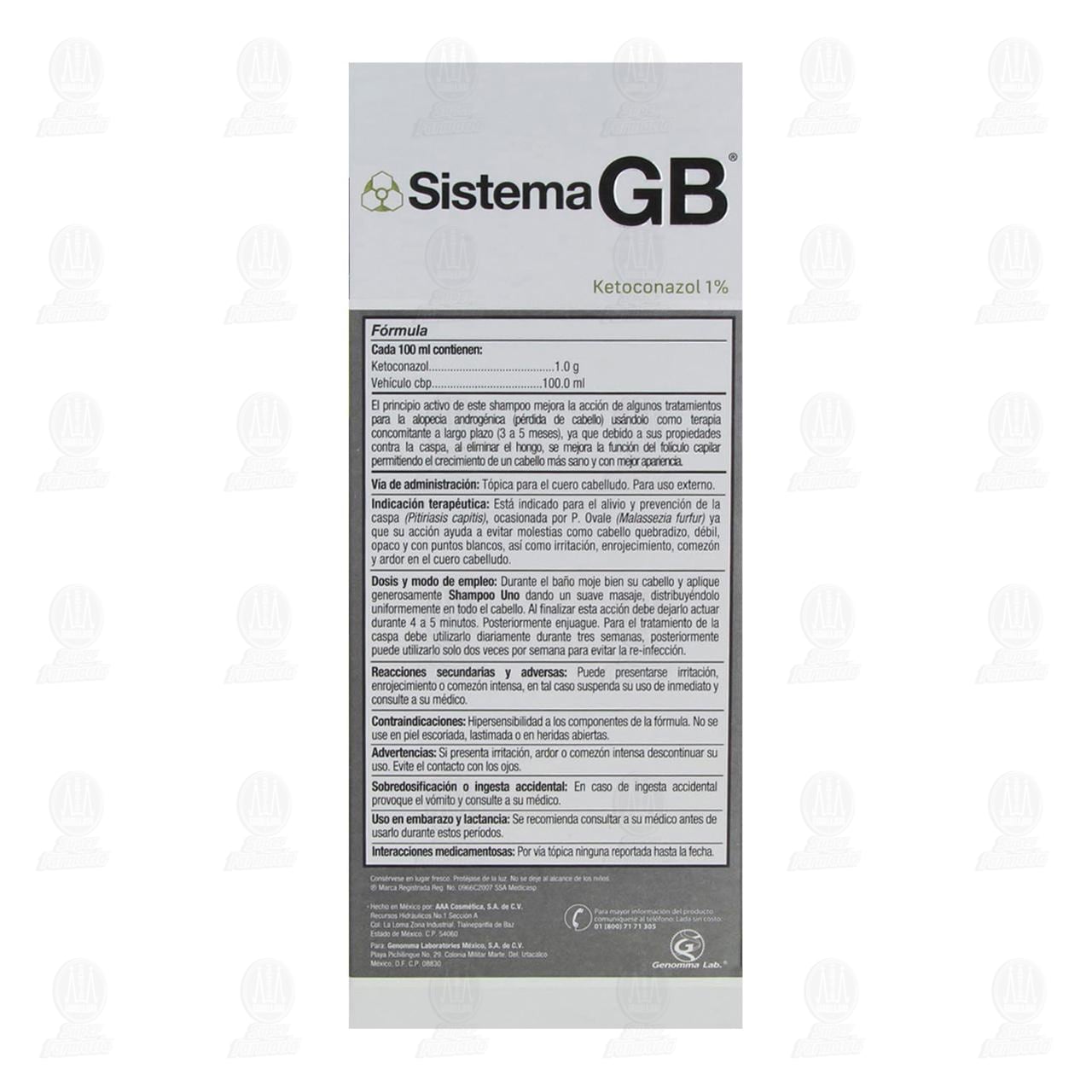 Sistema GB Shampoo 1, 230 ml. image number 2