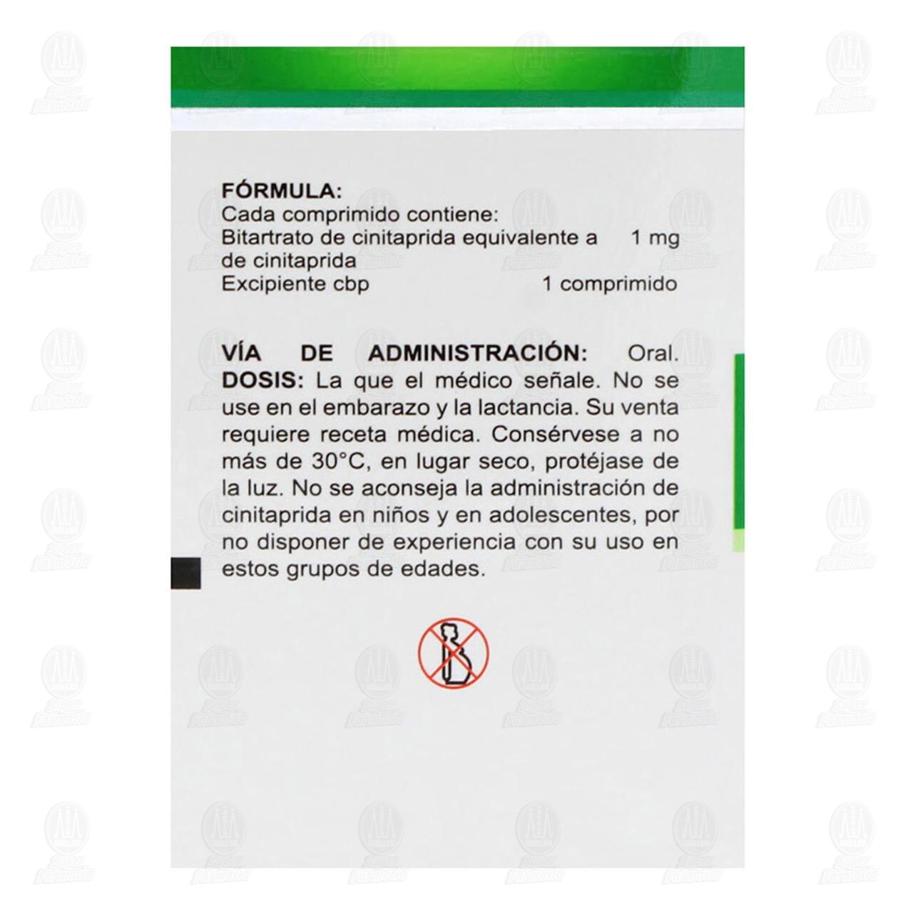 Cinitaprida 1 mg, 25 Comprimidos Pharmalife. image number 2