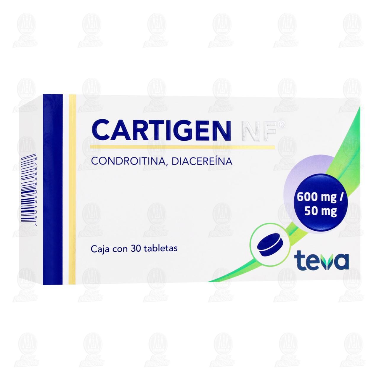 Cartigen NF 600mg/50mg, 30 Tabletas. image number 0