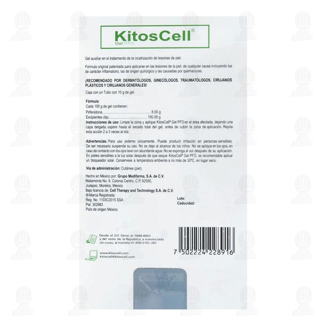 Kitoscell Gel, 10 gr. de KITOSCELL | Farmacias Guadalajara