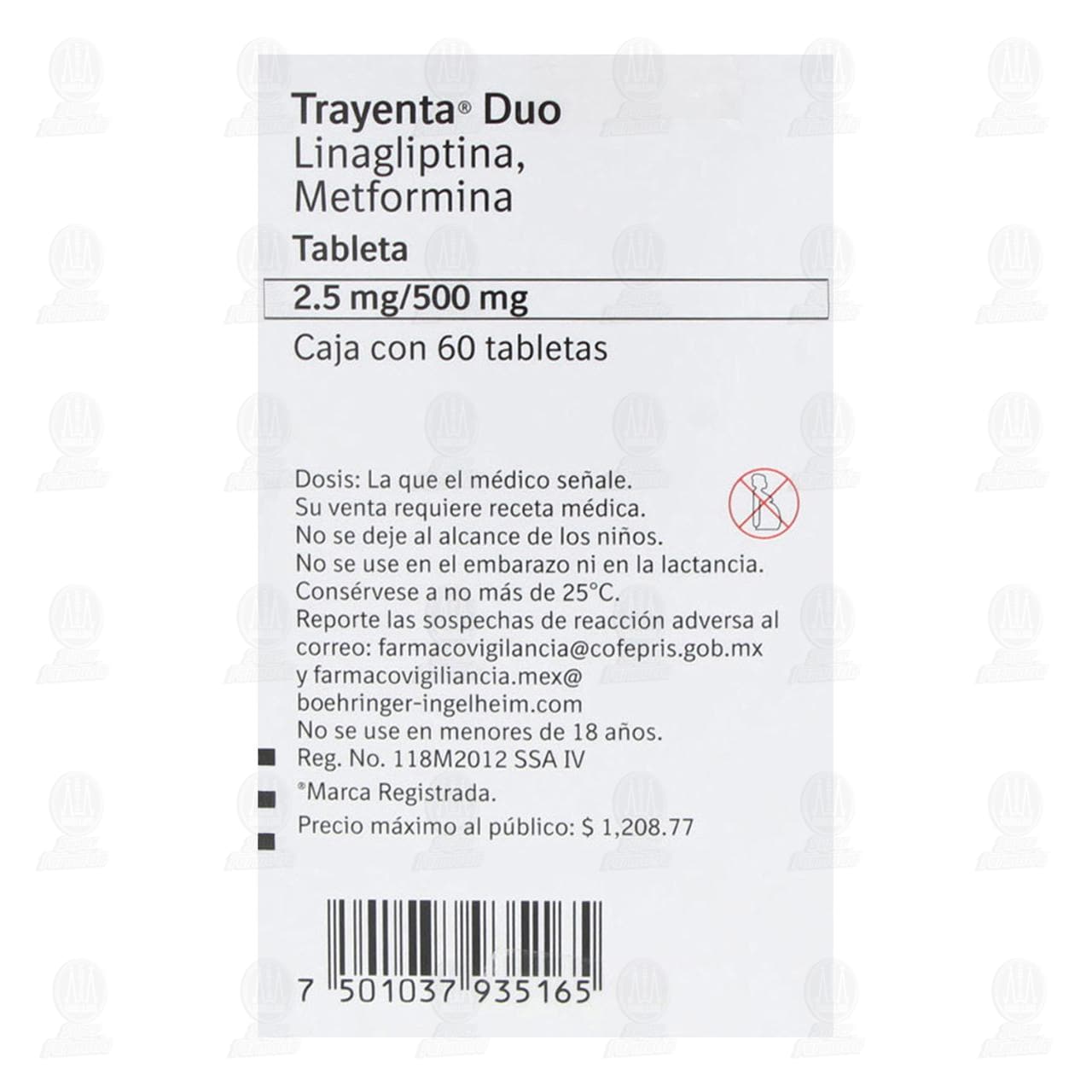 Trayenta Duo 2.5mg/500mg, 60 Tabletas. image number 3