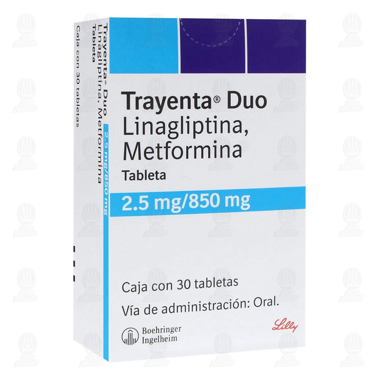 Trayenta Duo 2.5mg/850mg, 30 Tabletas. image number 0