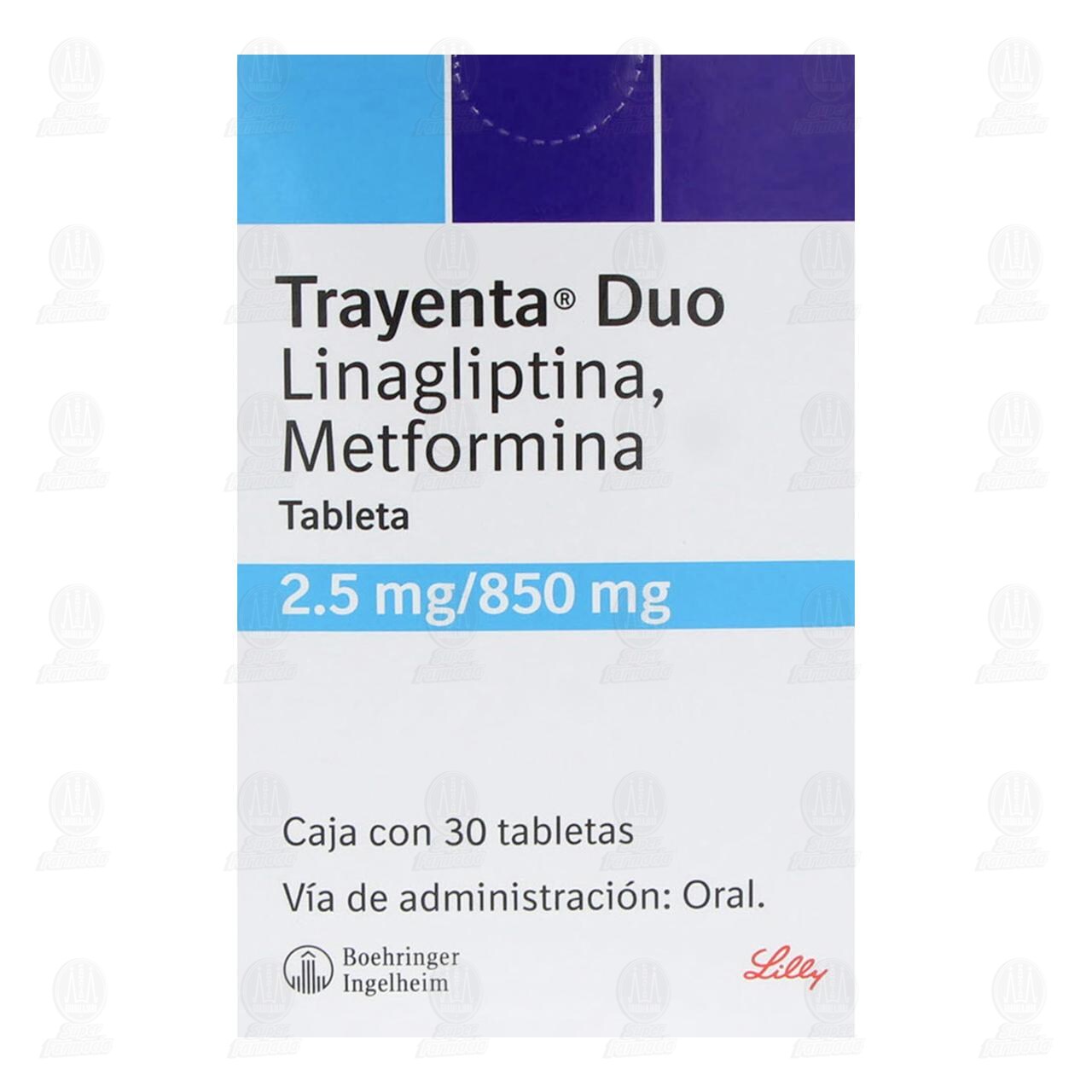 Trayenta Duo 2.5mg/850mg, 30 Tabletas. image number 1