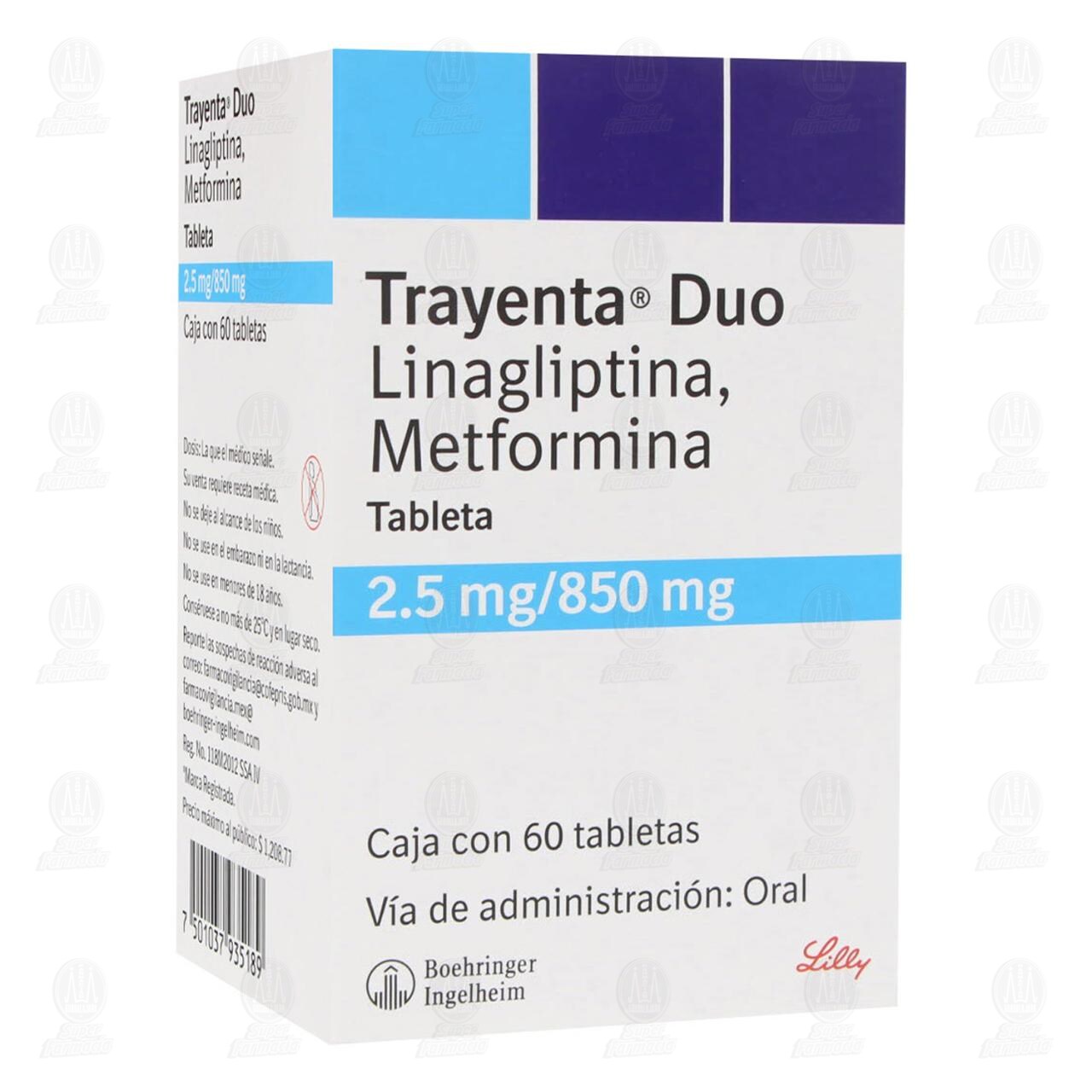 Trayenta Duo 2.5mg/850mg, 60 Tabletas. image number 0