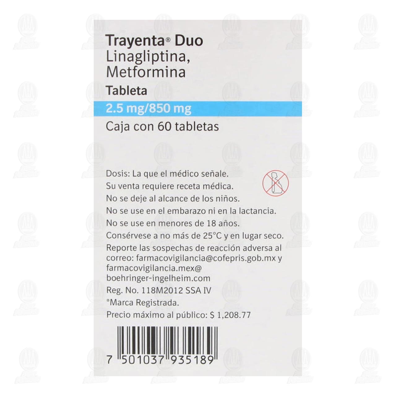 Trayenta Duo 2.5mg/850mg, 60 Tabletas. image number 3