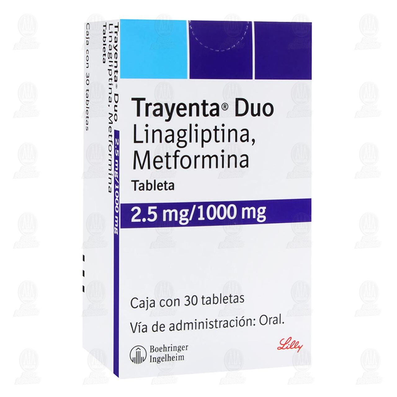 Trayenta Duo 2.5mg/1000mg, 30 Tabletas. image number 0