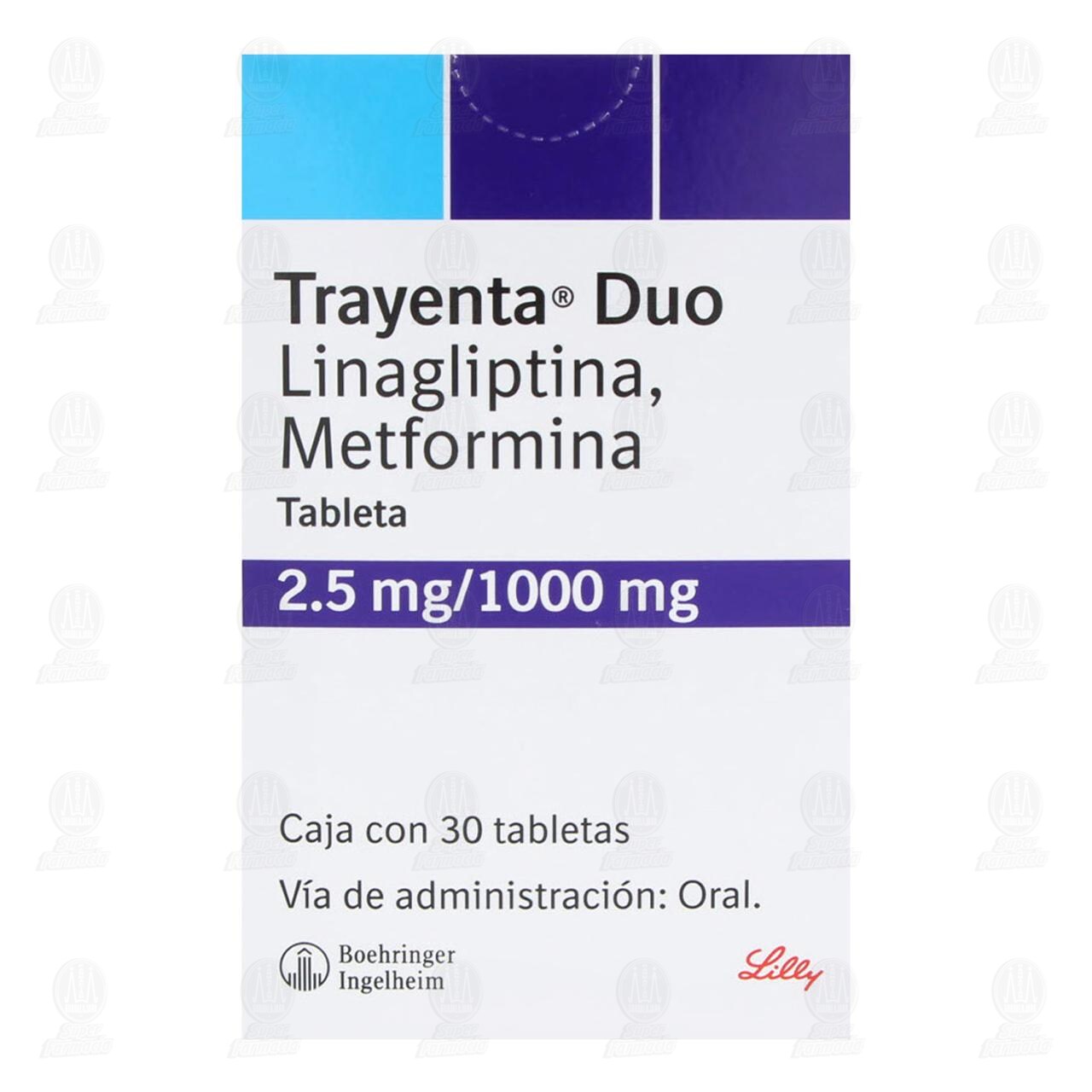Trayenta Duo 2.5mg/1000mg, 30 Tabletas. image number 1